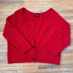American Apparel wool blend baggy Cardigan. One Size, red.